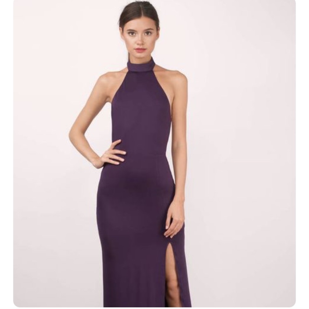 Purple Halter Maxi Dress